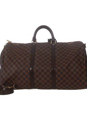 ♥️Louis Vuitton Keepall 55 Large GM Brown Damier Ebene Leather Satchel Handbag♥️